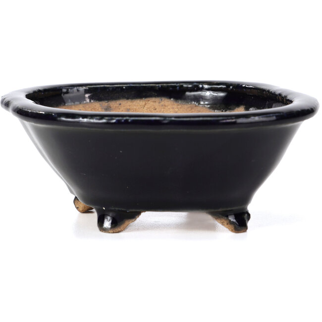 Mokko blauwe bonsaipot van Hattori - 133 x 114 x 47 mm