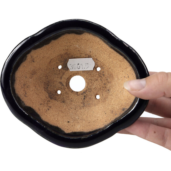 Vaso per bonsai Mokko blu di Hattori - 133 x 114 x 47 mm