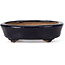 Oval blue bonsai pot by Hattori - 107 x 91 x 32 mm