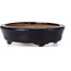 Oval blue bonsai pot by Hattori - 107 x 91 x 32 mm