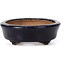 Oval blue bonsai pot by Hattori - 107 x 91 x 32 mm