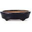 Oval blue bonsai pot by Hattori - 107 x 91 x 32 mm