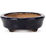 Oval blue bonsai pot by Hattori - 107 x 91 x 32 mm