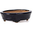 Oval blue bonsai pot by Hattori - 107 x 91 x 32 mm