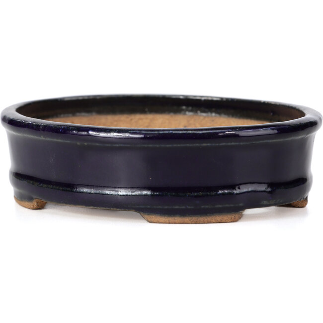 Vaso bonsai ovale blu di Hattori - 130 x 102 x 34 mm