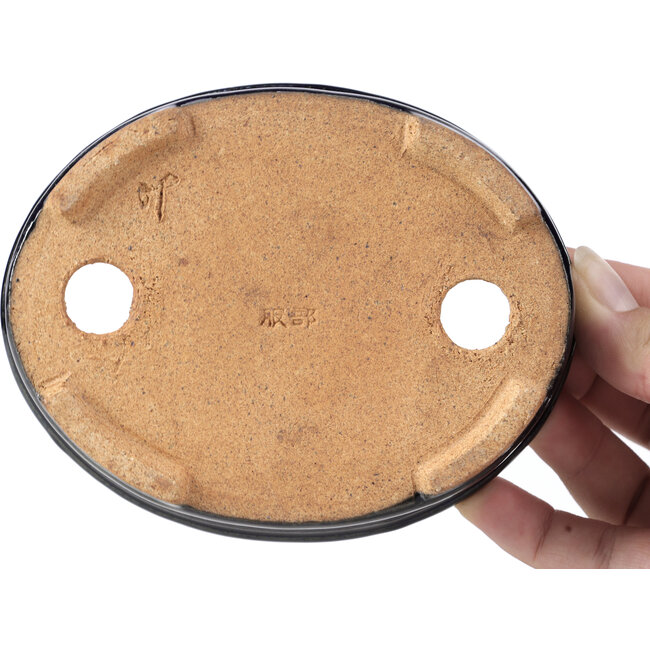 Vaso bonsai ovale blu di Hattori - 130 x 102 x 34 mm