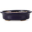 Oval blue bonsai pot by Hattori - 146 x 118 x 41 mm