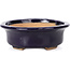 Pot à bonsaï ovale bleu par Hattori - 146 x 118 x 41 mm
