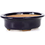 Oval blue bonsai pot by Hattori - 146 x 118 x 41 mm