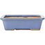 Rectangular blue bonsai pot by Hattori - 133 x 100 x 38 mm