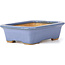 Rectangular blue bonsai pot by Hattori - 133 x 100 x 38 mm