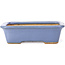 Rectangular blue bonsai pot by Hattori - 133 x 100 x 38 mm