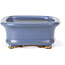 Rectangular blue bonsai pot by Hattori - 126 x 100 x 42 mm