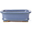 Rectangular blue bonsai pot by Hattori - 126 x 100 x 42 mm