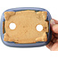 Pot à bonsaï rectangulaire bleu par Hattori - 126 x 100 x 42 mm