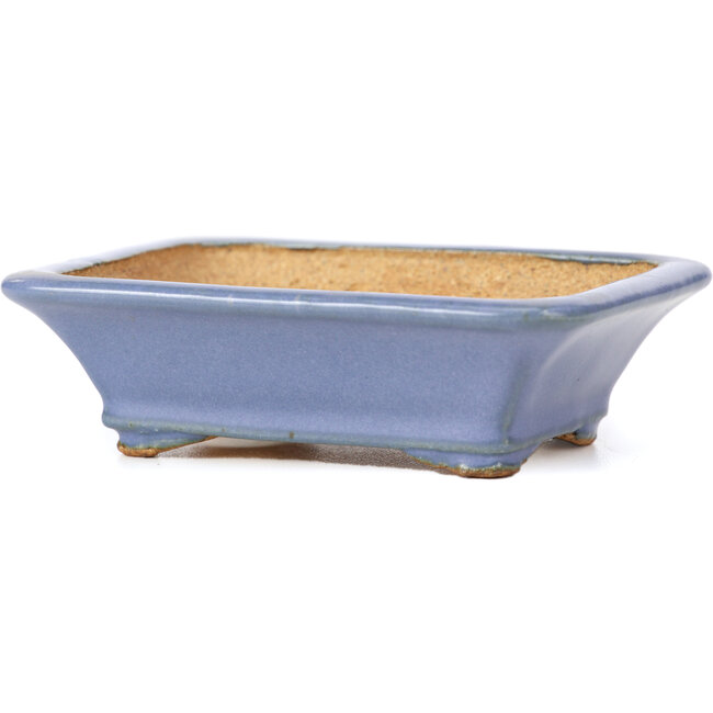 Maceta de bonsái rectangular azul de Hattori - 106 x 81 x 32 mm