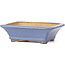 Rectangular blue bonsai pot by Hattori - 106 x 81 x 32 mm