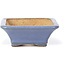 Rectangular blue bonsai pot by Hattori - 106 x 81 x 32 mm