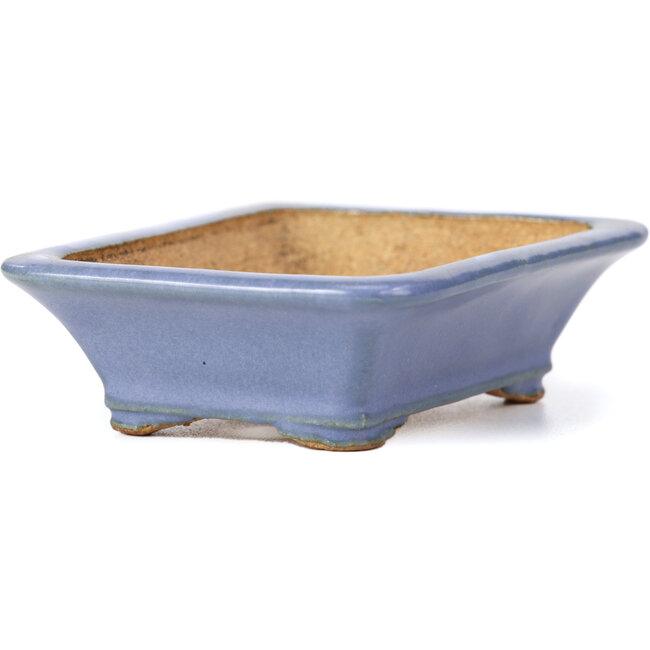 Maceta de bonsái rectangular azul de Hattori - 106 x 81 x 32 mm