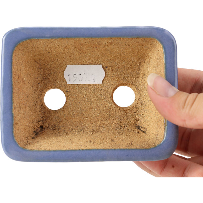 Vaso per bonsai rettangolare blu di Hattori - 106 x 81 x 32 mm