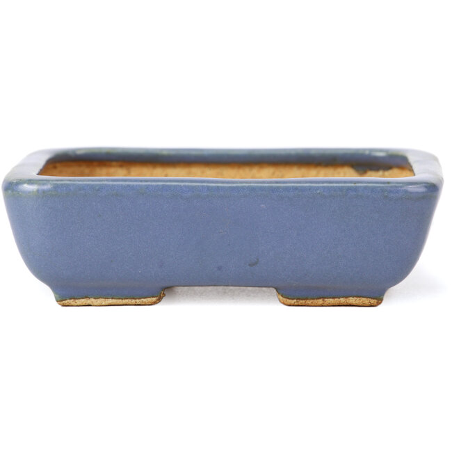 Pot à bonsaï rectangulaire bleu par Hattori - 108 x 81 x 33 mm