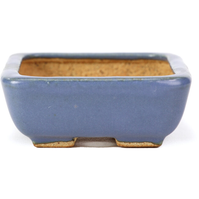 Pot à bonsaï rectangulaire bleu par Hattori - 108 x 81 x 33 mm