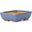 Rectangular blue bonsai pot by Hattori - 108 x 81 x 33 mm