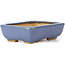 Rectangular blue bonsai pot by Hattori - 108 x 81 x 33 mm