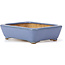 Rectangular blue bonsai pot by Hattori - 105 x 82 x 30 mm