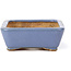 Rectangular blue bonsai pot by Hattori - 105 x 82 x 30 mm