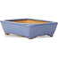 Rectangular blue bonsai pot by Hattori - 105 x 82 x 30 mm