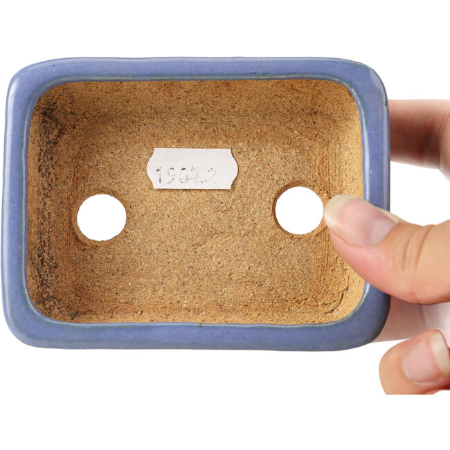 Maceta de bonsái rectangular azul de Hattori - 105 x 82 x 30 mm