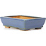 Rectangular blue bonsai pot by Hattori - 133 x 93 x 37 mm