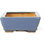 Rectangular blue bonsai pot by Hattori - 133 x 93 x 37 mm