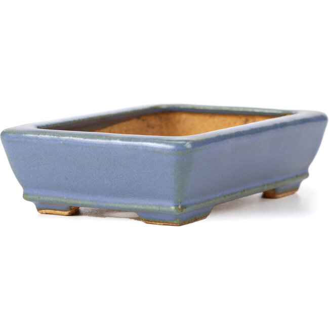 Pot à bonsaï rectangulaire bleu par Hattori - 133 x 93 x 37 mm