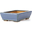 Rectangular blue bonsai pot by Hattori - 133 x 93 x 37 mm