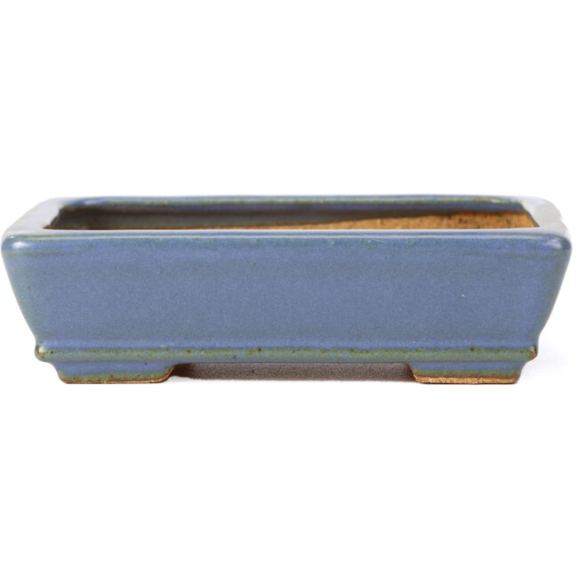 Pot à bonsaï rectangulaire bleu par Hattori - 133 x 93 x 37 mm