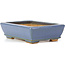 Rectangular blue bonsai pot by Hattori - 133 x 93 x 37 mm