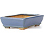 Rectangular blue bonsai pot by Hattori - 133 x 93 x 37 mm