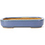 Rectangular blue bonsai pot by Hattori - 128 x 95 x 23 mm