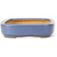 Rectangular blue bonsai pot by Hattori - 128 x 95 x 23 mm