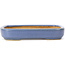 Rectangular blue bonsai pot by Hattori - 128 x 95 x 23 mm