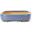 Rectangular blue bonsai pot by Hattori - 128 x 95 x 23 mm