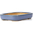 Rectangular blue bonsai pot by Hattori - 128 x 95 x 23 mm