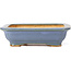 Rectangular blue bonsai pot by Hattori - 137 x 99 x 38 mm