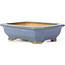 Rectangular blue bonsai pot by Hattori - 137 x 99 x 38 mm