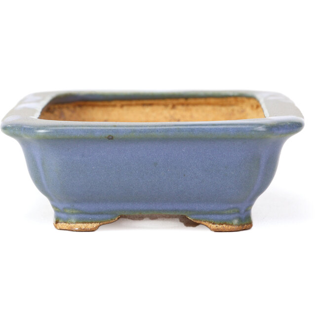 Pot à bonsaï rectangulaire bleu par Hattori - 137 x 99 x 38 mm