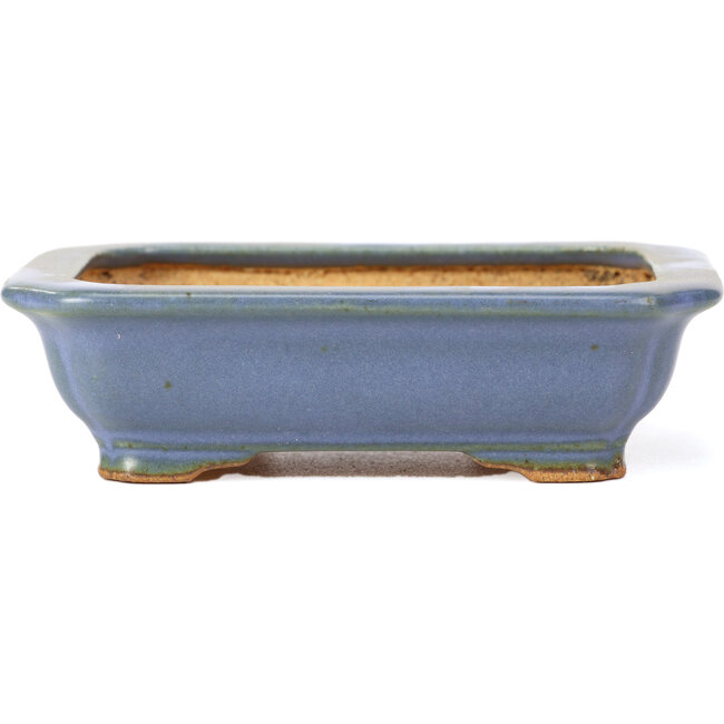 Rechthoekige blauwe bonsaipot van Hattori - 137 x 99 x 38 mm