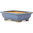 Rectangular blue bonsai pot by Hattori - 137 x 99 x 38 mm