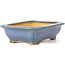 Rectangular blue bonsai pot by Hattori - 137 x 99 x 38 mm